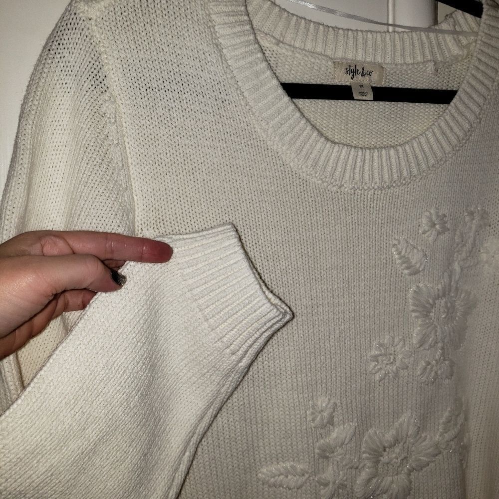 Style & Co. Embroidered Pullover Sweater - Picture 3 of 7